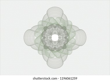 Green rosette. Linear Illustration.