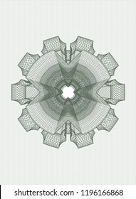 Green rosette. Linear Illustration.