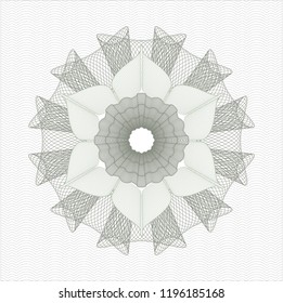 Green rosette. Linear Illustration.