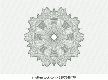 Green rosette. Linear Illustration.