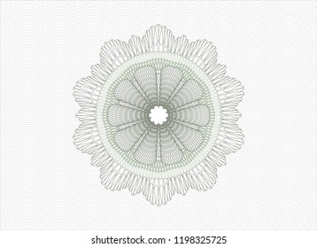 Green rosette. Linear Illustration.