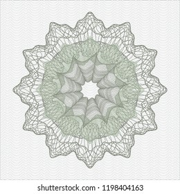 Green rosette. Linear Illustration.
