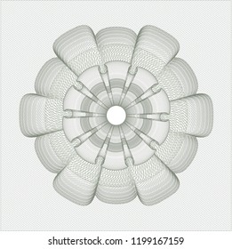 Green rosette. Linear Illustration.