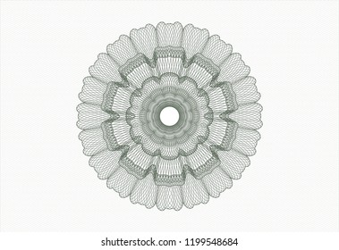 Green rosette. Linear Illustration.