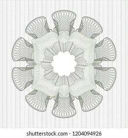 Green rosette. Linear Illustration.