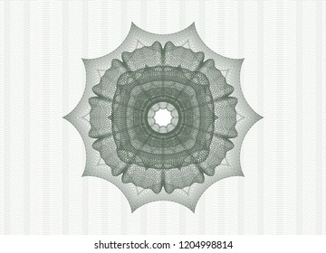 Green rosette. Linear Illustration.