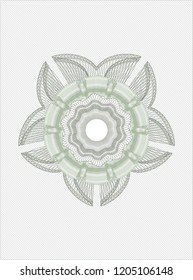 Green rosette. Linear Illustration.