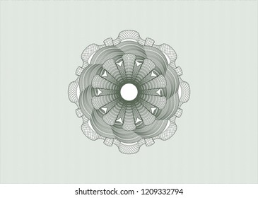Green rosette. Linear Illustration.
