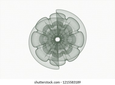 Green rosette. Linear Illustration.