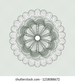 Green rosette. Linear Illustration.