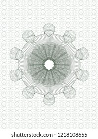 Green rosette. Linear Illustration.