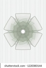 Green rosette. Linear Illustration.