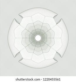 Green rosette. Linear Illustration.