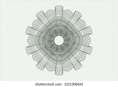 Green rosette. Linear Illustration.