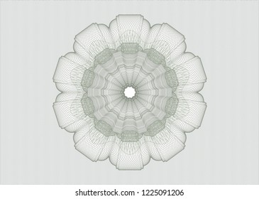 Green rosette. Linear Illustration.