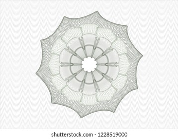 Green rosette. Linear Illustration.