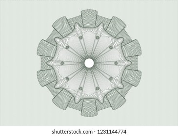 Green rosette. Linear Illustration.
