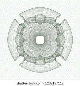 Green rosette. Linear Illustration.
