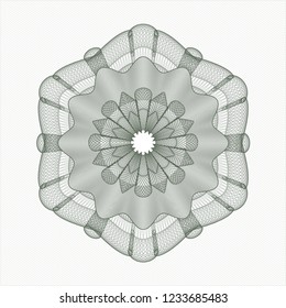 Green rosette. Linear Illustration.