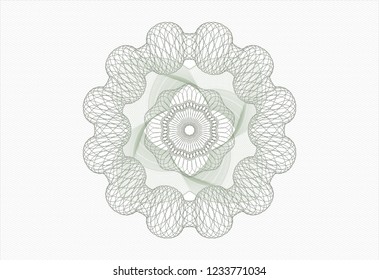 Green rosette. Linear Illustration.