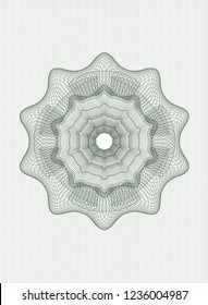Green rosette. Linear Illustration.