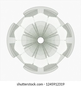 Green rosette. Linear Illustration.