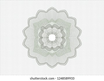 Green rosette. Linear Illustration.