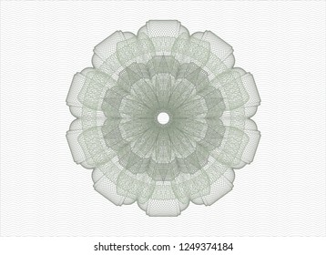 Green rosette. Linear Illustration.