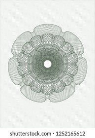 Green rosette. Linear Illustration.
