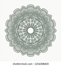 Green rosette. Linear Illustration.
