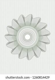 Green rosette. Linear Illustration.