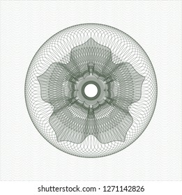 Green rosette. Linear Illustration.