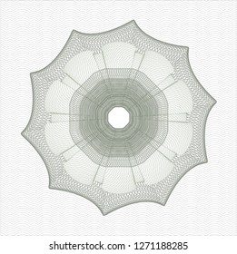 Green rosette. Linear Illustration.