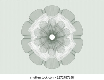 Green rosette. Linear Illustration.