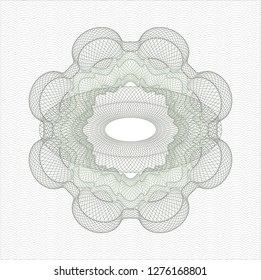 Green rosette. Linear Illustration.