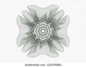 Green rosette. Linear Illustration.