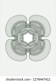 Green rosette. Linear Illustration.