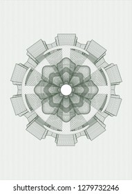 Green rosette. Linear Illustration.