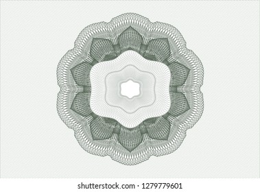 Green rosette. Linear Illustration.
