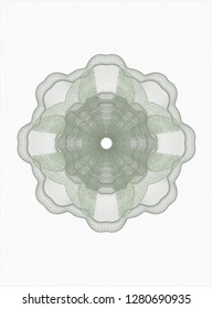 Green rosette. Linear Illustration.