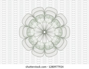 Green rosette. Linear Illustration.