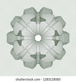 Green rosette. Linear Illustration.