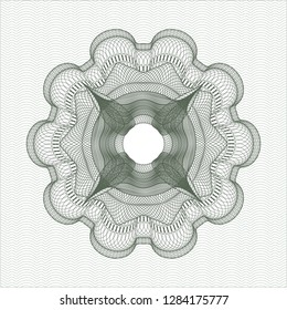 Green rosette. Linear Illustration.