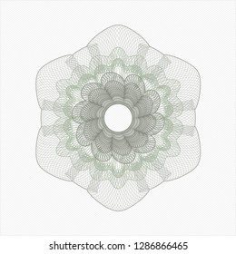 Green rosette. Linear Illustration.