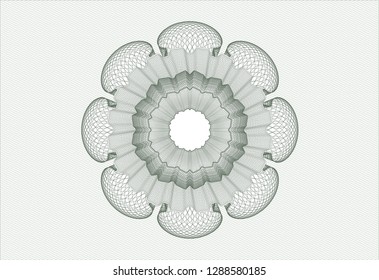 Green rosette. Linear Illustration.