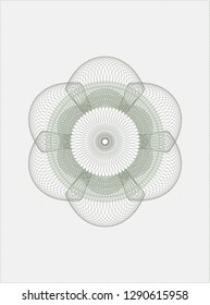 Green rosette. Linear Illustration.