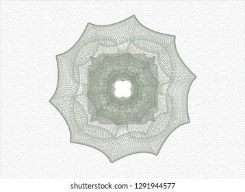 Green rosette. Linear Illustration.