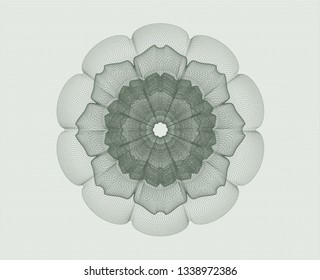 Green rosette. Linear Illustration.