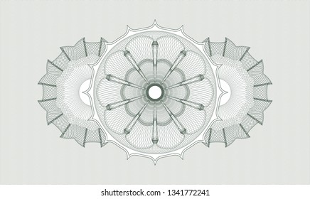 Green rosette. Linear Illustration.