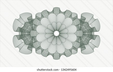Green rosette. Linear Illustration.